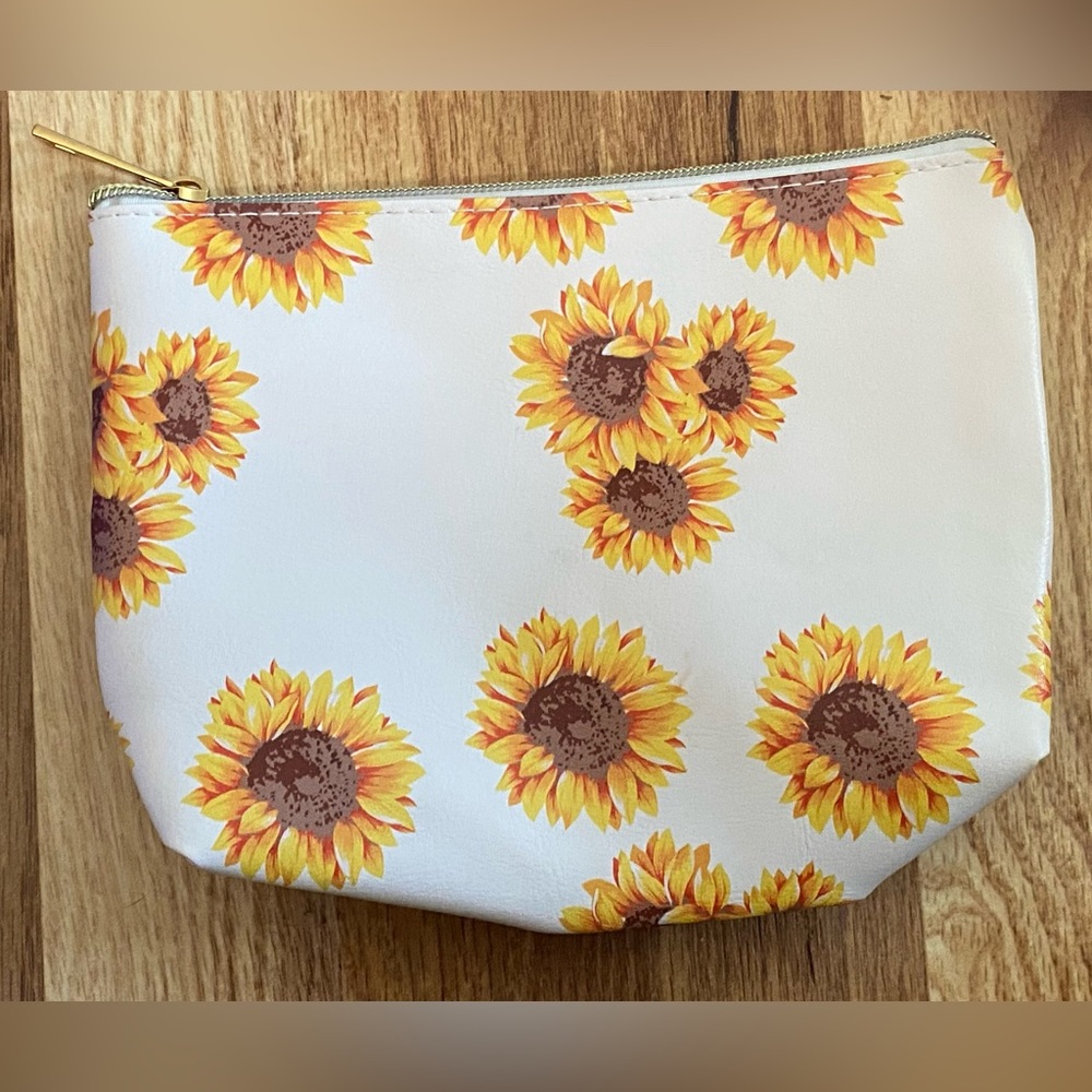 Sunflower Patterned Cosmetic Bag